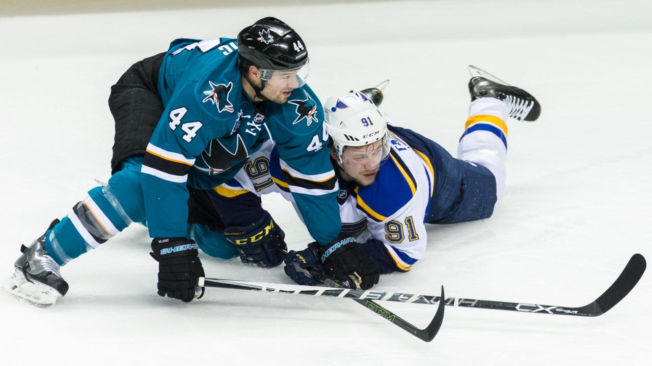 Blues visit San Jose in middle game of California swing